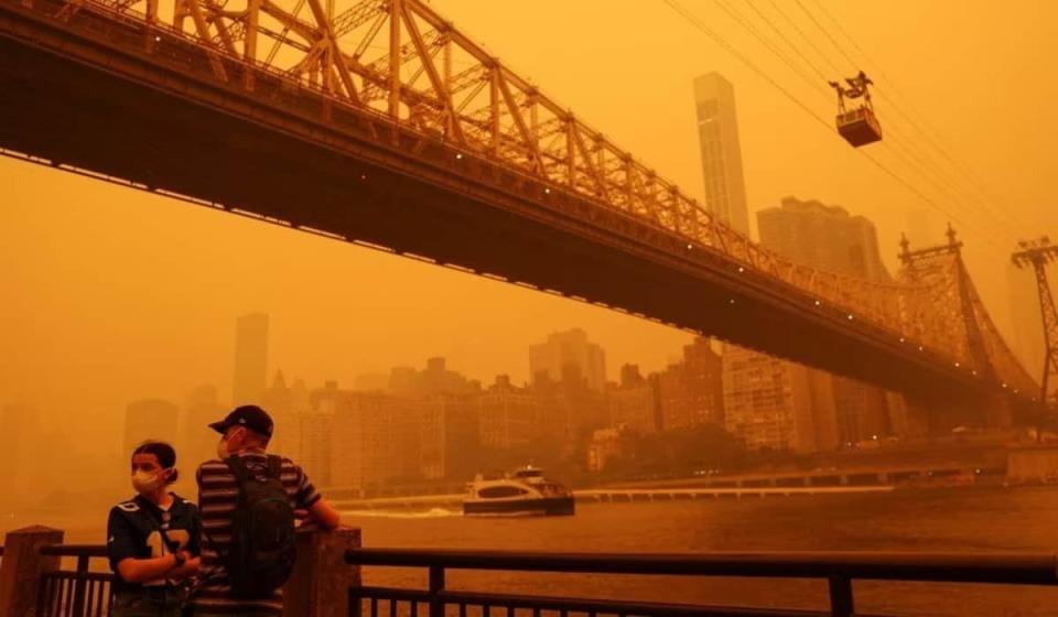 Paisaje de este miércoles en Nueva York. Imagen: cortesía Reuters.