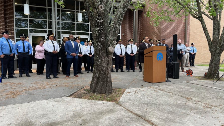 The New Orleans Police Department launches Recruit Class 201 on Monday, March 18, 2024. (WGNO/Cole Walker)