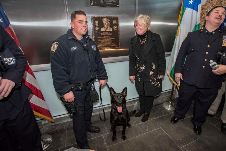 Patti Ann McDonald with NYPD K-9 McDonald — which was named after her late husband, Steven. David McGlynn