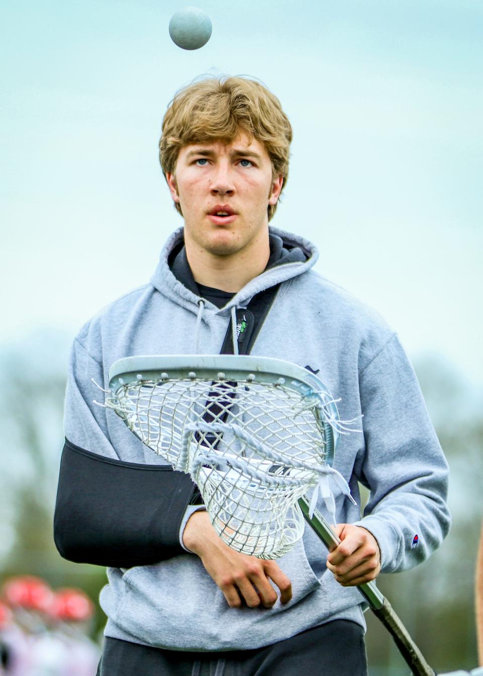 Bridgewater-Raynham lacrosse goalie Nate Carfagna suffered a season-ending clavicle injury in the fourth game of the 2022 season.