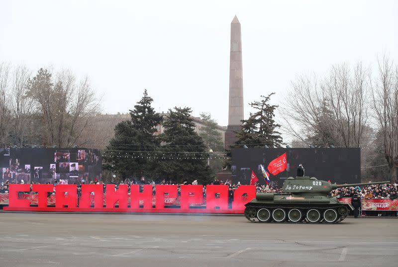 A military parade marking the 80th anniversary of the Battle of Stalingrad, in Volgograd