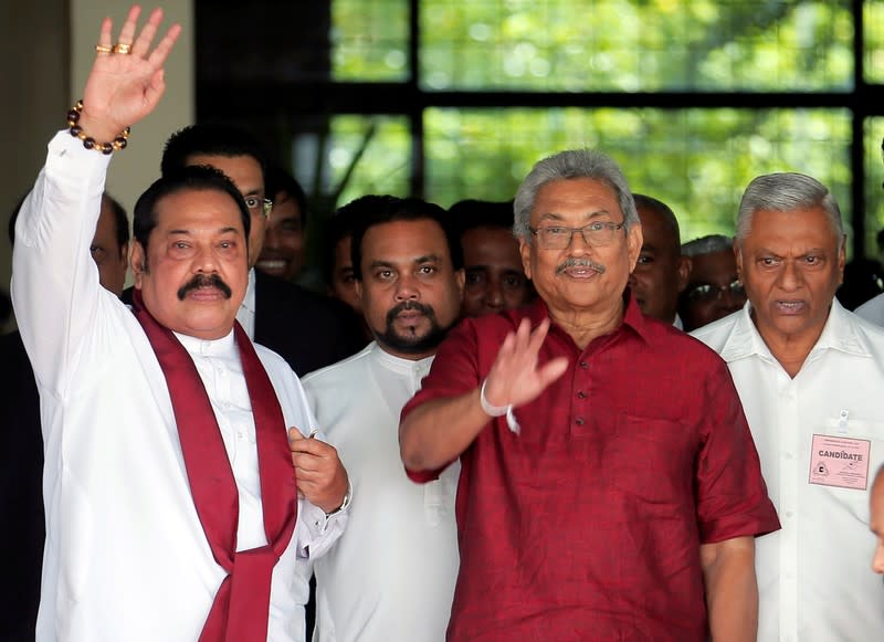 Gotabaya Rajapaksa, Sri Lanka People's Front party presidential election candidate seen in Colombo