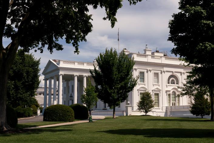 FILE - The White House is seen, July 30, 2022, in Washington.  The White House was briefly evacuated Sunday evening while President Joe Biden was at Camp David after suspicious powder was discovered by the Secret Service in a common area in the West Wing, and a preliminary test showed the substance was cocaine, two law enforcement officials said.  Tuesday.  (AP Photo/Manuel Balce Ceneta, File) XMIT ORG: WX103