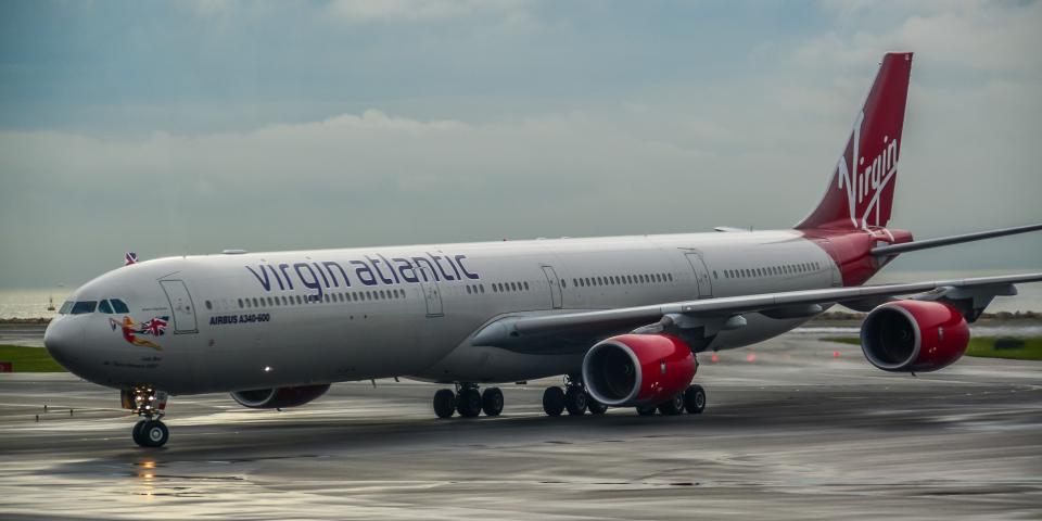 Airbus A340-600 operated by Virgin Atlantic.