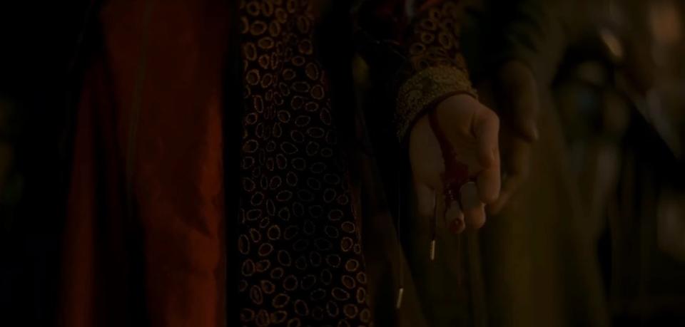 Rhaenyra's hand bleeds