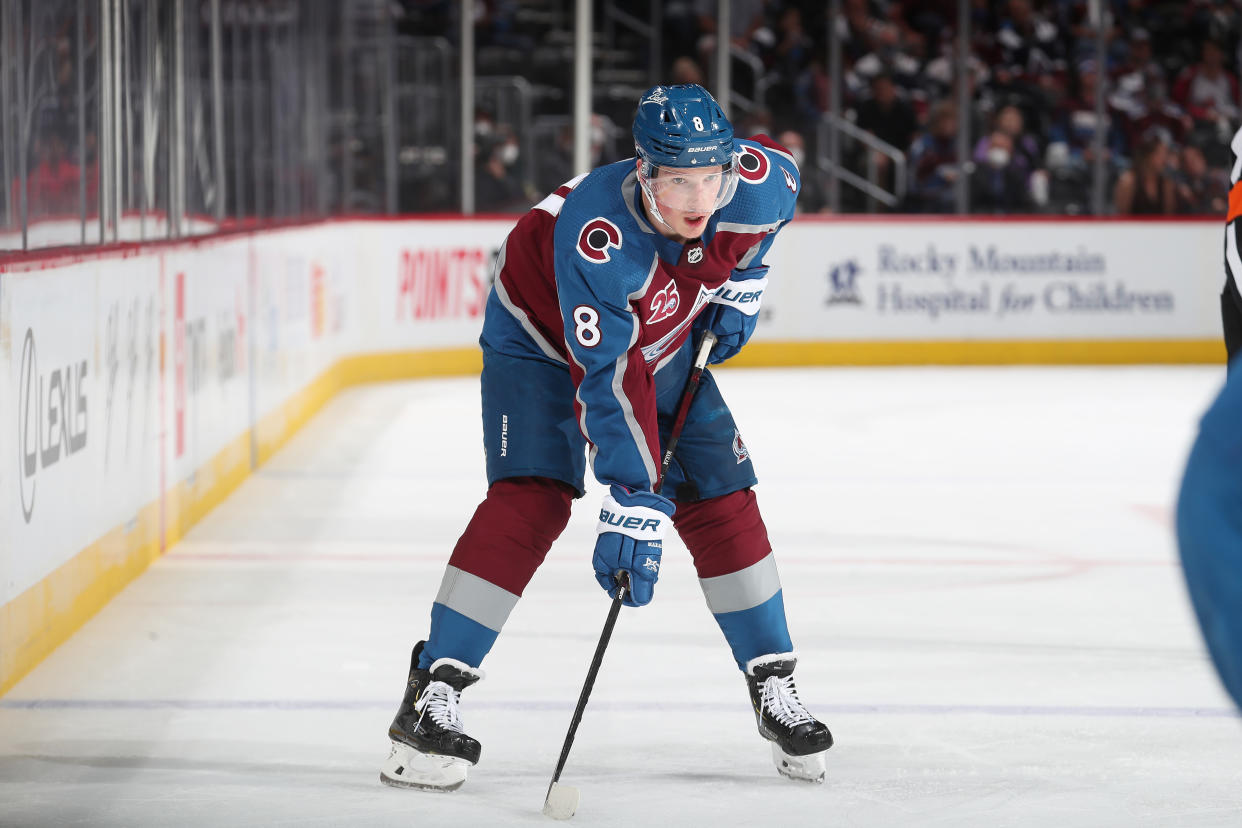 Cale Makar #8 of the Colorado Avalanche 