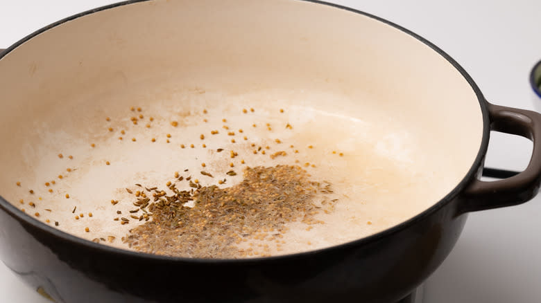 toasting spices in oil