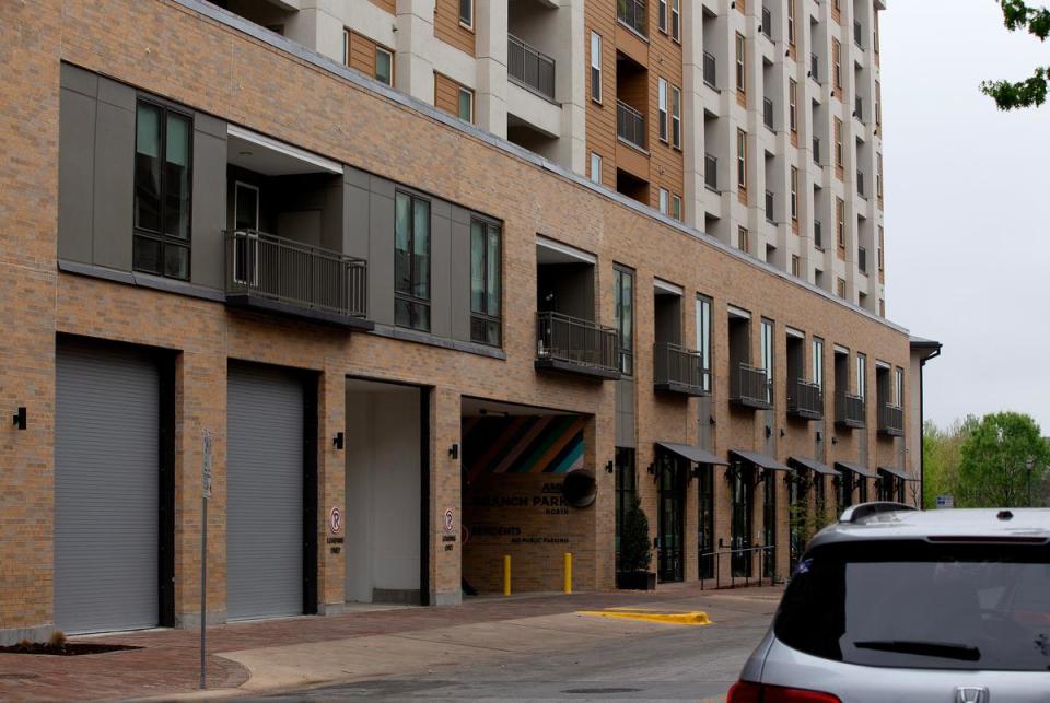 An apartment parking garage in East Austin on Saturday, March 16, 2024.