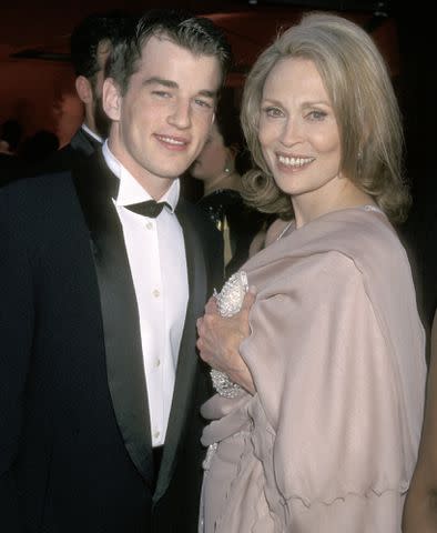 <p>Ron Galella/Ron Galella Collection/Getty</p> Faye Dunaway and son Liam Dunaway O'Neill during The 70th Annual Academy Awards.