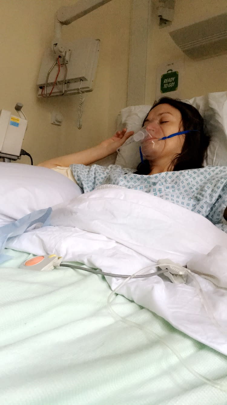 Sarah in hospital (SWNS)