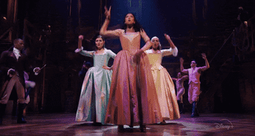 The women from "Hamilton" performing.