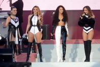 <p>The girls delighted the young music fans in Manchester. (Getty) </p>