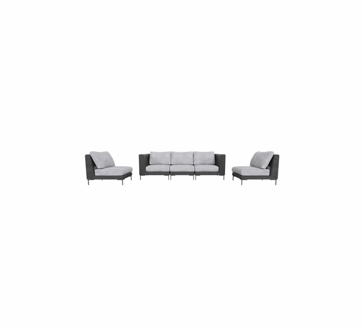 <p><a href="https://go.redirectingat.com?id=74968X1596630&url=https%3A%2F%2Fliveouter.com%2Fproducts%2Fmodular-seating-black-wicker-outdoor-sofa-with-armless-chairs-five-seat%2Fpacific-fog-gray&sref=https%3A%2F%2F" rel="nofollow noopener" target="_blank" data-ylk="slk:Shop Now;elm:context_link;itc:0;sec:content-canvas" class="link rapid-noclick-resp">Shop Now</a></p><p>Black Wicker Outdoor Sectional </p><p>liveouter.com</p><p>$4865.00</p>