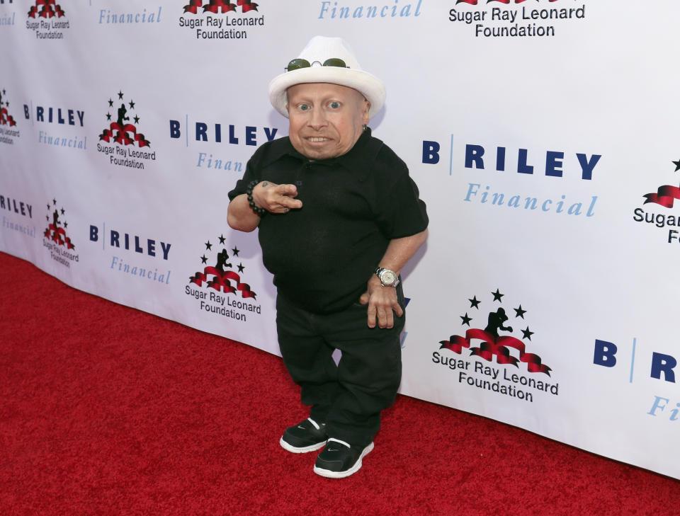 Verne Troyer attends the "Big Fighters, Big Cause" charity boxing night on May 25, 2016. (Photo by Mark Davis/Getty Images for Sugar Ray Leonard Foundation)