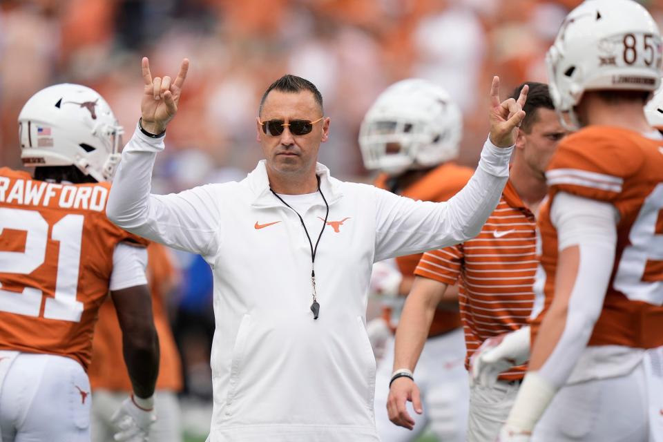 Texas football coach Steve Sarkisian said on National Signing Day Wednesday that he is "borderline obsessed" with winning a national championship after going 12-2 and capturing a Big 12 title in 2023. Texas opens spring practice on March 19.