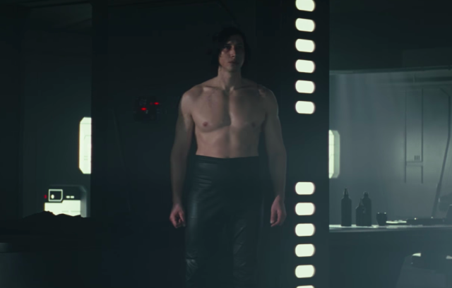 There's finally *real* footage of shirtless Kylo Ren on the internet, and  what a