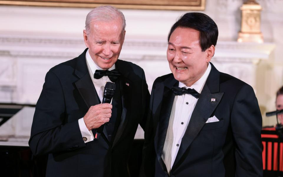 President Joe Biden, pictured with South Korean President Yoon Suk-yeol, said the recent submarine deal will reinforce collaboration in deterring an attack by North Korea - Oliver Contreras/Shutterstock