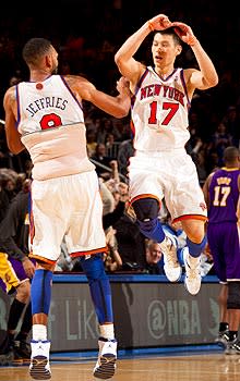 Jeremy Lin scored a career-high 38 points in the Knicks' victory over the Lakers