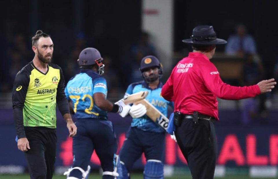 Glenn Maxwell, left, and Marcus Stoinis were expensive in Australia’s win over Sri Lanka (Aijaz Rahi/AP/PA) (AP)