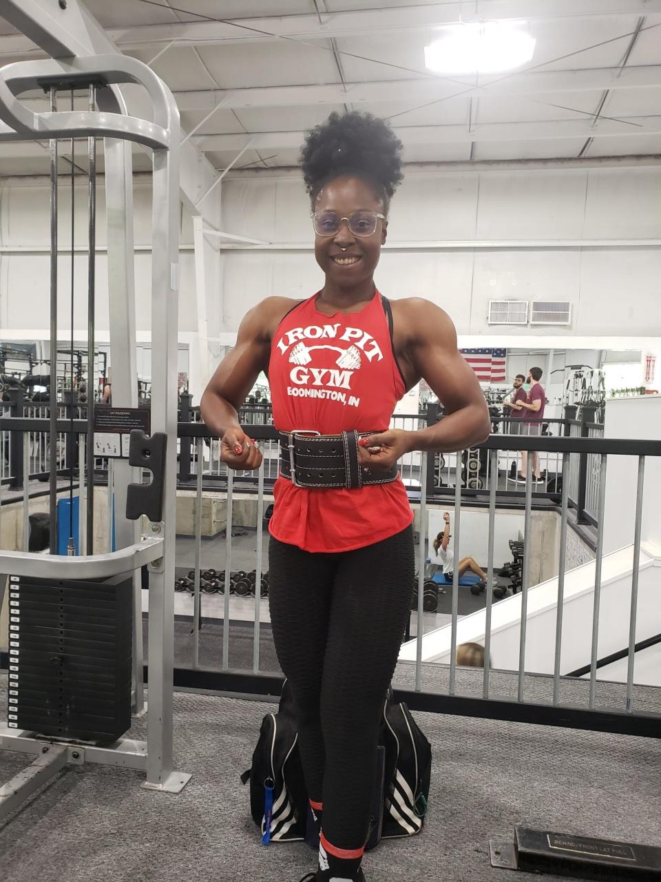 Taneisha Henline worked out at Iron Pit Gym as she trained for the 2022 NPC Natural Indiana Championships at Beech Grove High School.