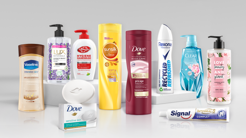 Unilever beauty and personal care products.