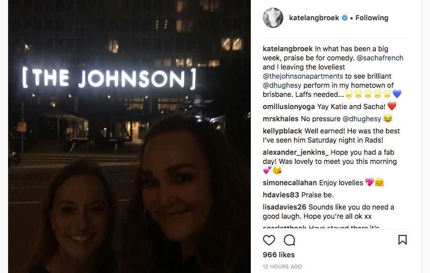 Radio presenter Kate Langbroek is doing her best to keep positive after being the victim of a violent attack earlier this week. Source: Instagram/katelangbroek