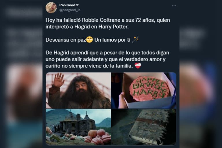 La sentida despedida de una fan en Twitter (Foto: Captura de Twitter)