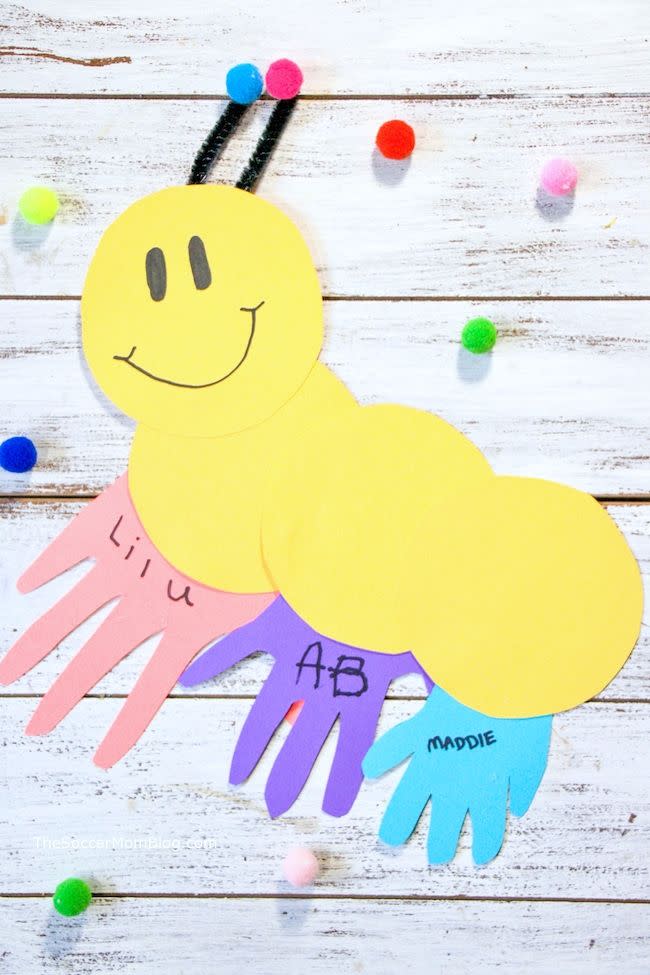 7) Handprint Caterpillar Card