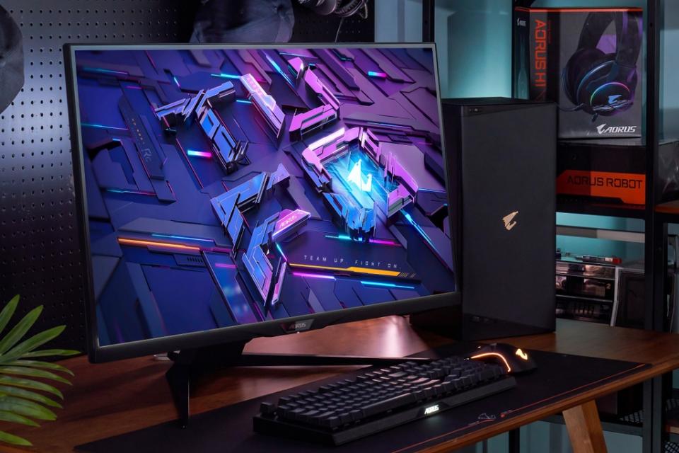 AORUS 4K電競顯示器32吋(FI32U)能完美支援玩家的高階電競PC，以及PS5等次世代的家用主機（技嘉提供）