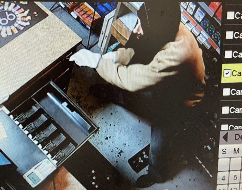 A burglar hit Eastside Liquor early Friday, Dec. 2, 2022 at 9390 Rogers Ave.