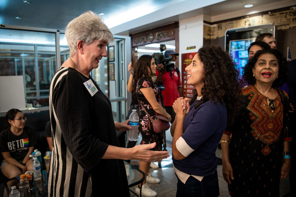 La jueza Lina Hidalgo en el centro de Houston el 25 de enero de 2024. (Meridith Kohut/The New York Times).