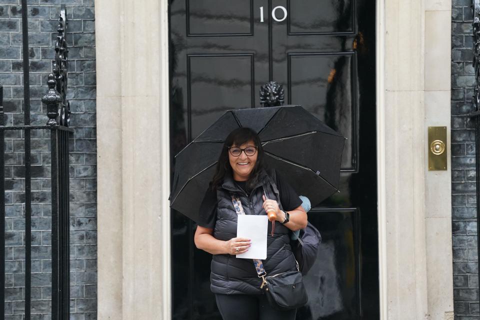 File photo dated 22/05/24 of Figen Murray, mother of Manchester Arena bombing victim Martyn Hett, arriving in Downing Street, London. Figen Murray has said she felt 