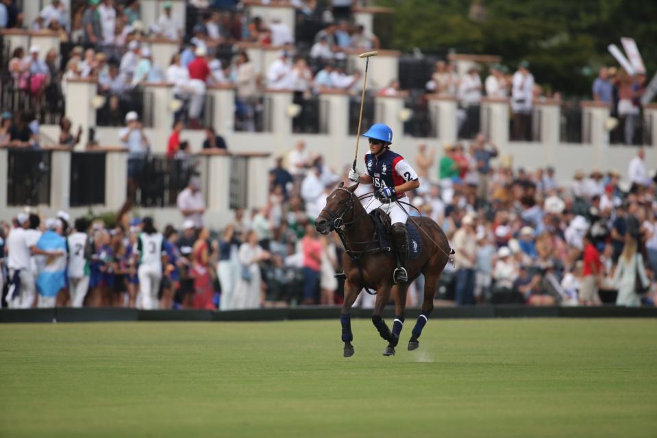 There was a large crowd watching the United States' 9-4 victory over Australia during the XII FIP World Polo Championship Saturday at the USPA National Polo Center in Wellington.