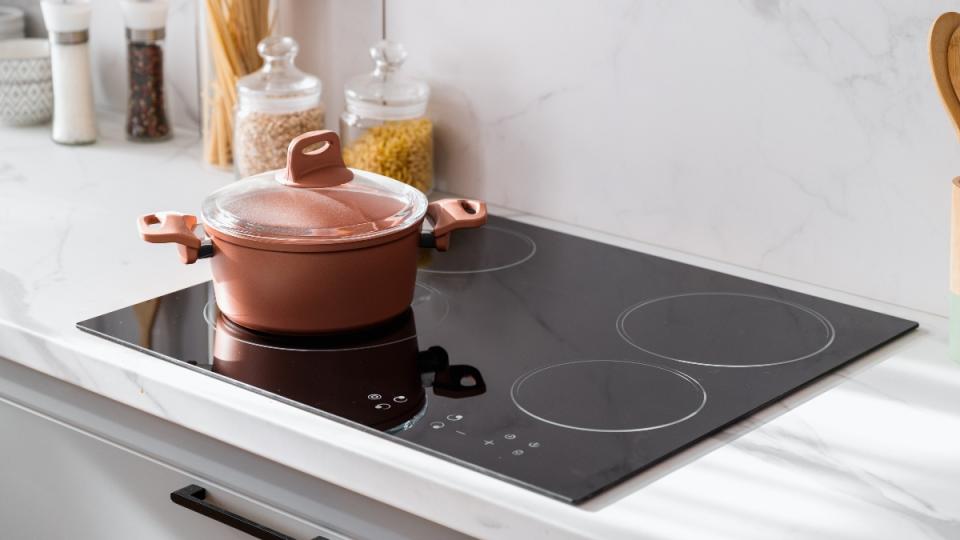 A clean glass stove top