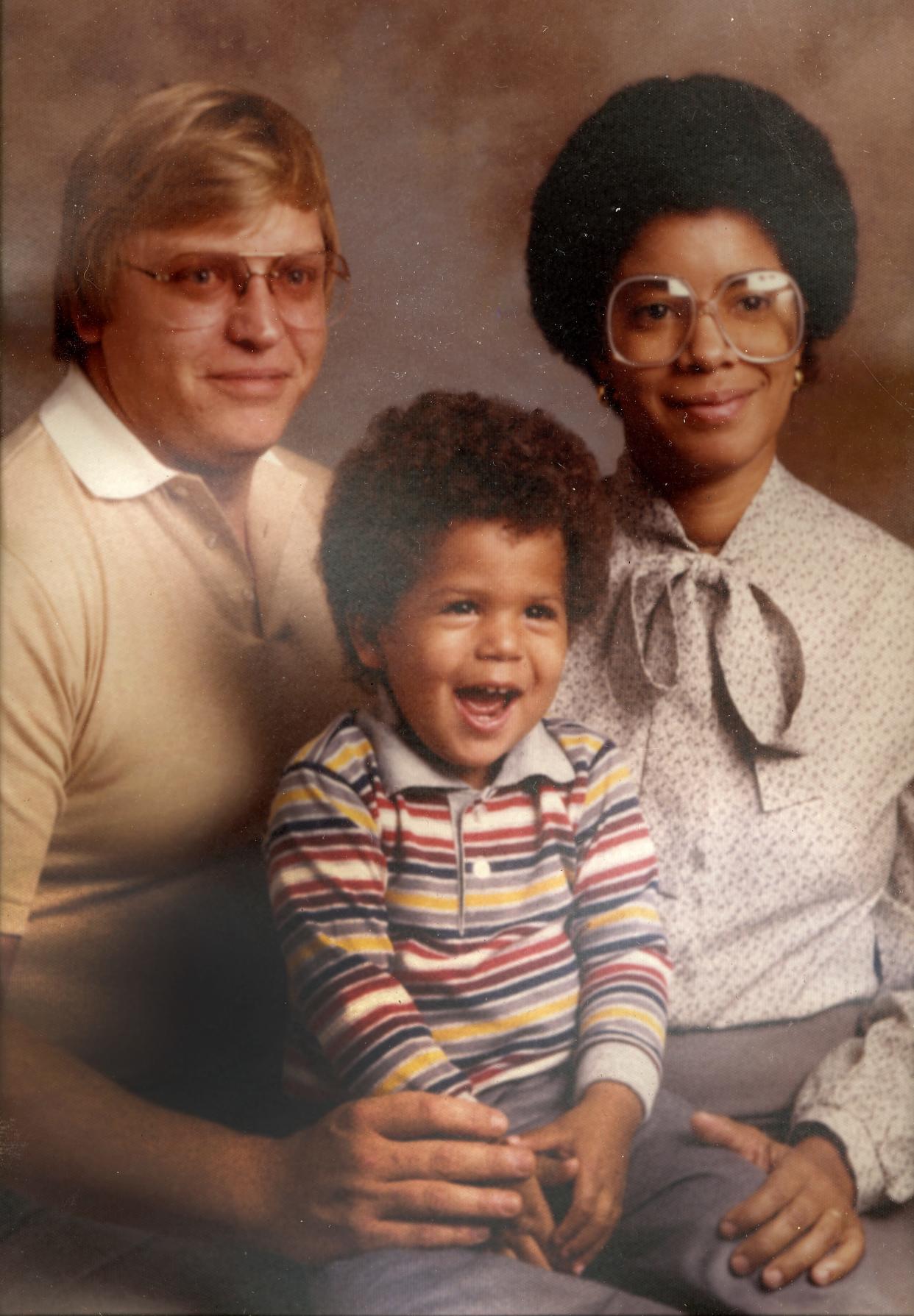 Photo of (from left) Ted, Kyle and Yvette Woelfel shortly after the couple adopted Kyle in 1983. Ted died a short time later from a heart ailment. In 2012, Kyle took his life.