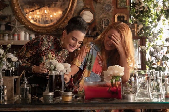 <p>Jojo Whilden</p> Jenny Slate as Allysa and Blake Lively as Lily in 'It Ends with Us'