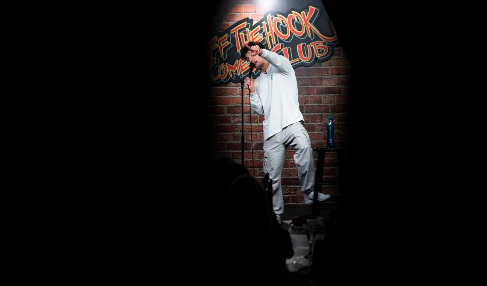 Matt Rife performs at Off the Hook Comedy Club on Dec. 14, 2023.