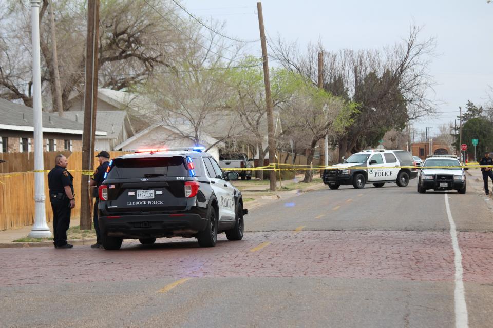 Lubbock police investigate a fatal robbery near 13th and Avenue T just before 5 p.m. Thursday, March 9, 2023.