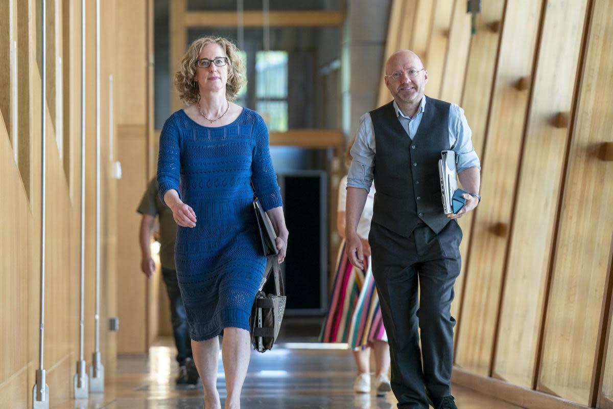 Scottish Greens co-leaders Lorna Slater and Patrick Harvie in the Scottish Parliament <i>(Image: Jane Barlow)</i>