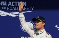 Belgium Formula One - F1 - Belgian Grand Prix 2016 - Francorchamps, Belgium - 27/8/16 - Mercedes' Nico Rosberg of Germany reacts after qualifying in pole position. REUTERS/Yves Herman