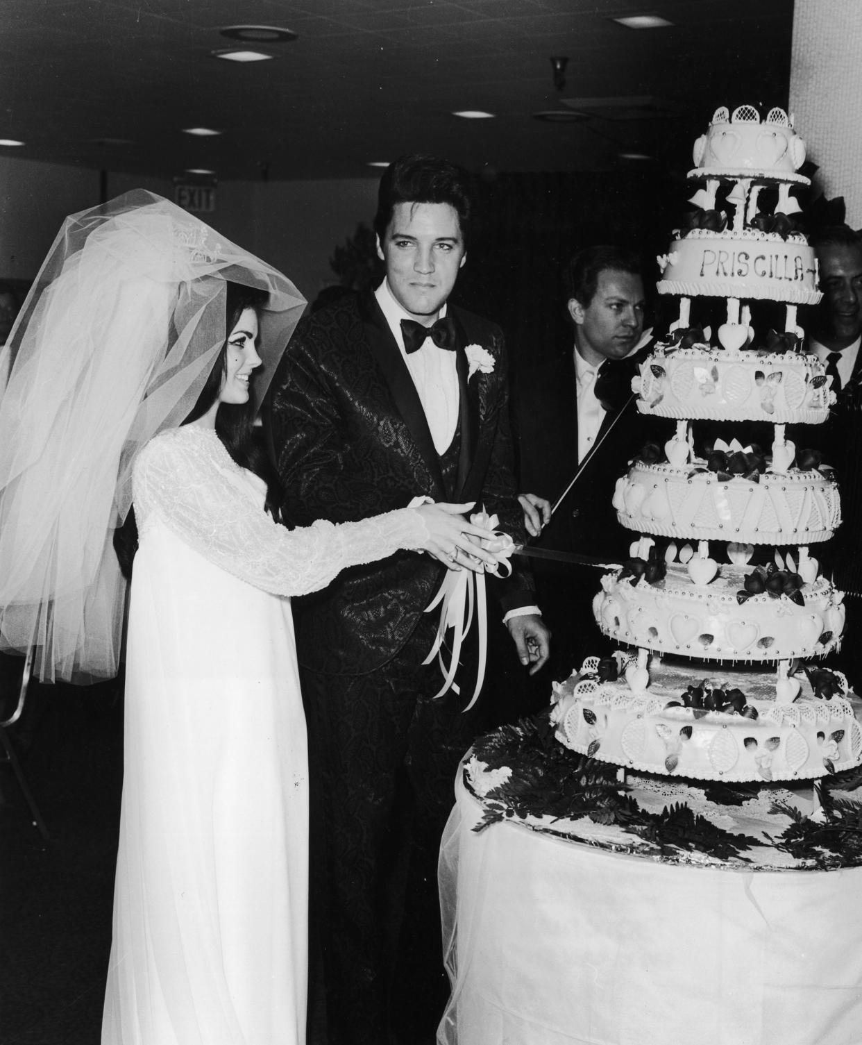 Presley revealed that she went under cover to buy her wedding dress so that paparazzi would not be alerted to her upcoming marriage. (Frank Edwards / Fotos International / Getty Images)