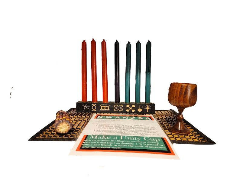 1) Kwanzaa Kinara Seven Principles of kwanzaa