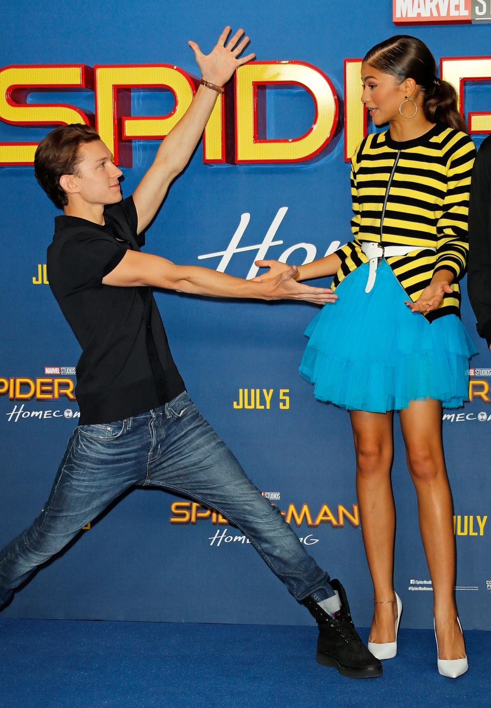 Holland and Zendaya promoting Spider-Man: Homecoming in London in June 2017