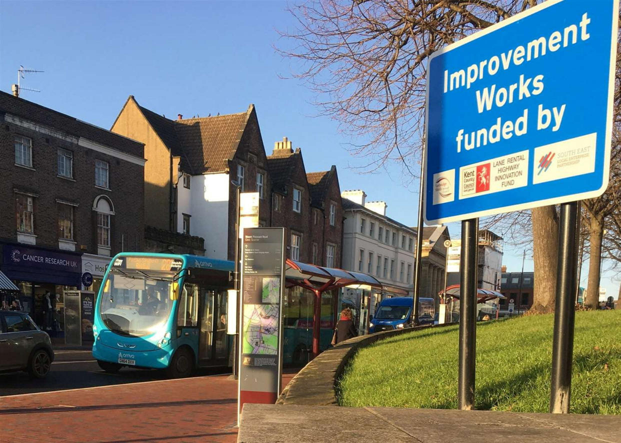 Graham Clarke entered the bus lane after turning right into Mount Pleasant Road from Crescent Road in Tunbridge Wells. (SWNS)