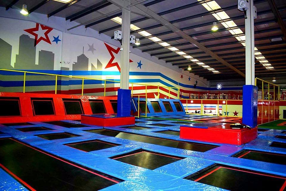 The park boasts 20,000 square feet of interconnected trampolines. (Wales News Service)