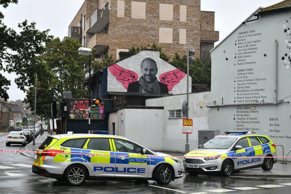 Police at the scene in Vallentin Road, Walthamstow, east London, following a shooting in which a 19-year-old man died: PA