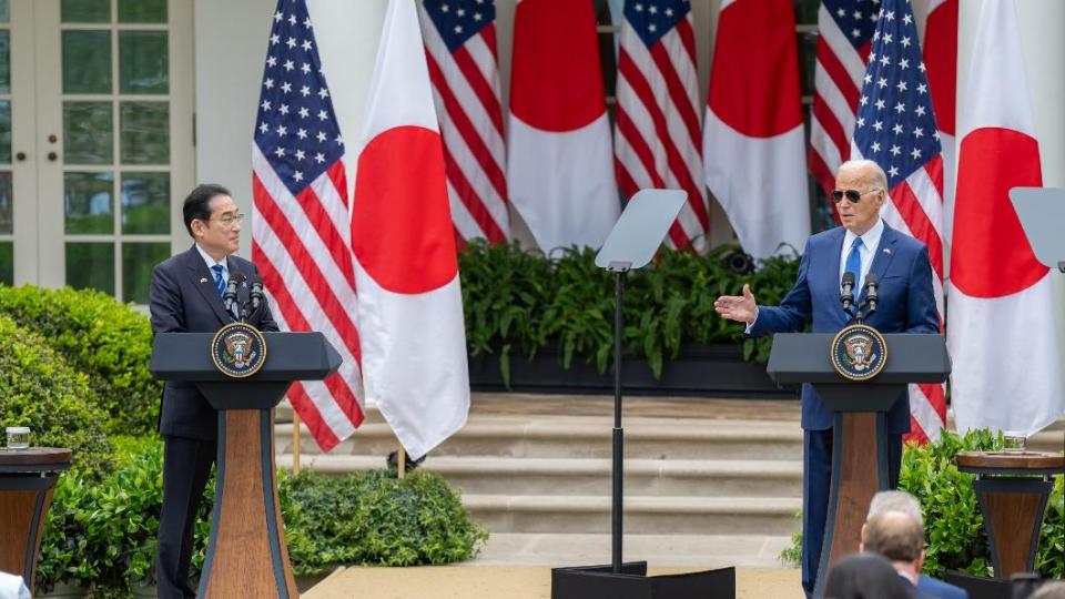 日美兩國升級軍事同盟，重申台海和平穩定重要性。（圖／翻攝自 X）