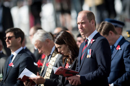 Britain's Prince William attends an ANZAC Day service in Auckland, New Zealand April 25, 2019. Mark Tantrum/The New Zealand Government/Handout via REUTERS