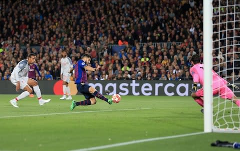 Suarez puts Barcelona ahead - Credit: Simon Stacpoole/Offside/Getty Images