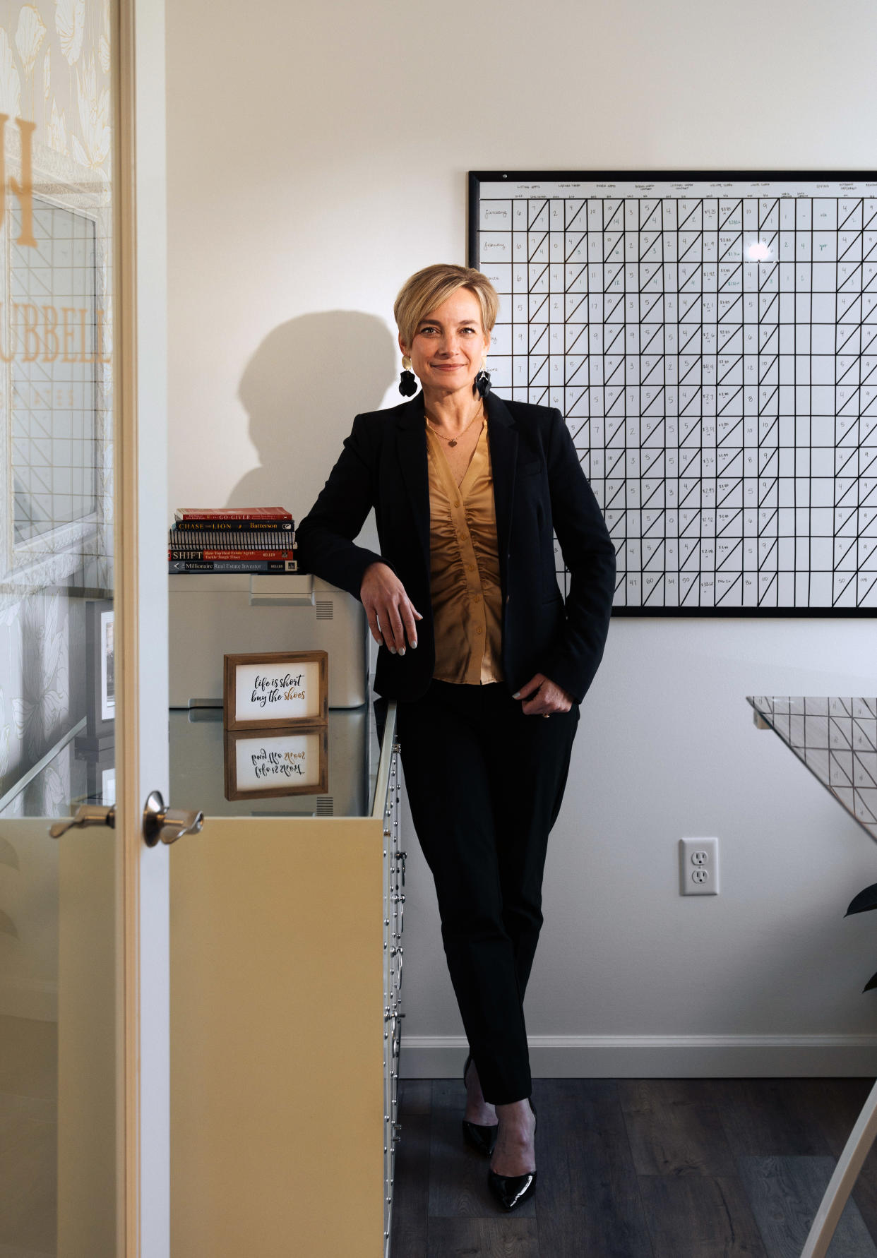 Jen Hubbell at her office in in Greenville, S.C. on March 20, 2024. (Will Crooks/The New York Times)